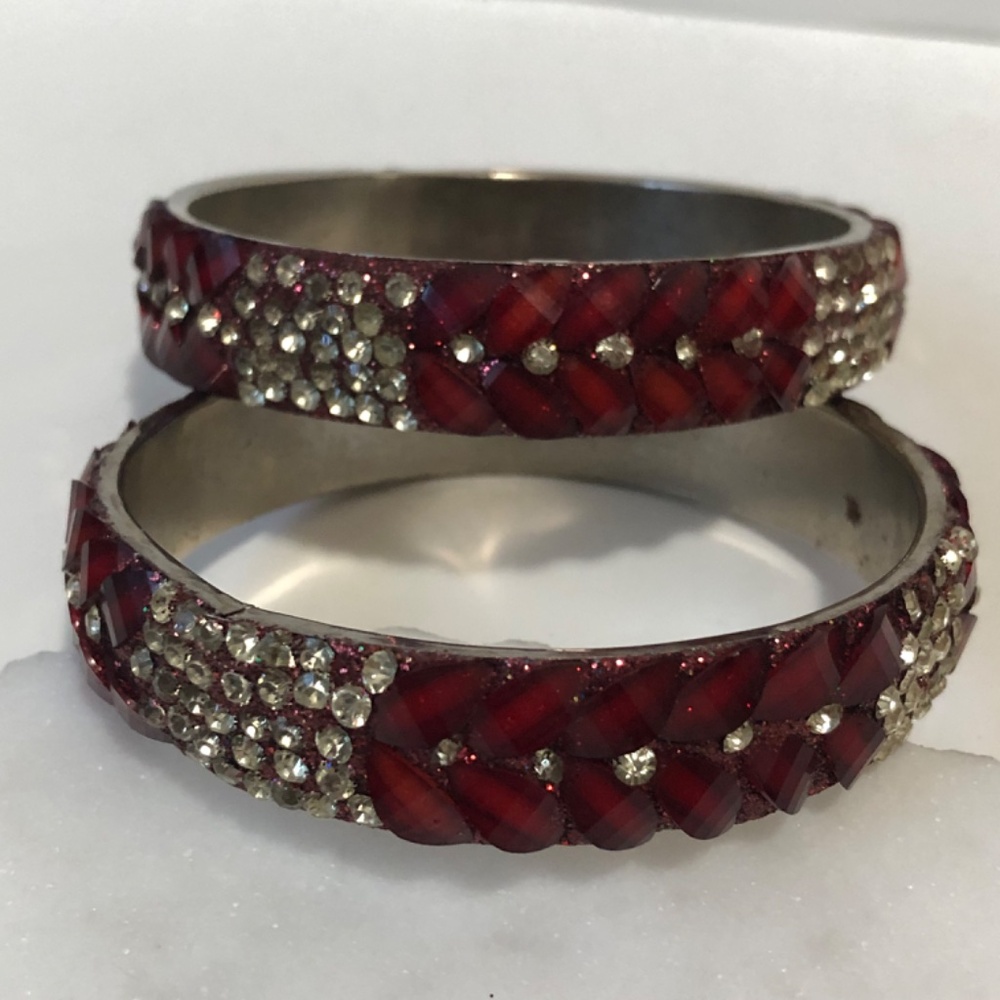 India Statement Necklace And Two Stackable Bangles - image 3